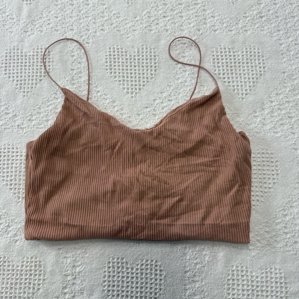Weekday Ribbed Cami Crop Top (M)